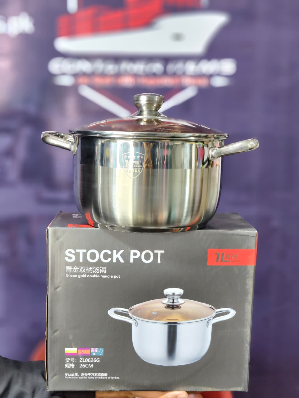 6L Stainless Steel Stock Pot with Glass Lid – Universal Gas & Electric Stove, Binaural Handle, Household Soup & Saucepan (ZL0626G)