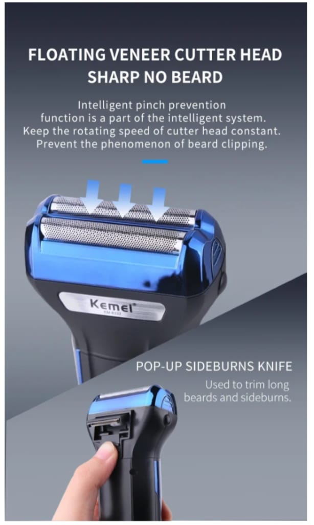 Kemei 3 in 1 Electric Hair Removal Men's Shaver and Grooming Kit