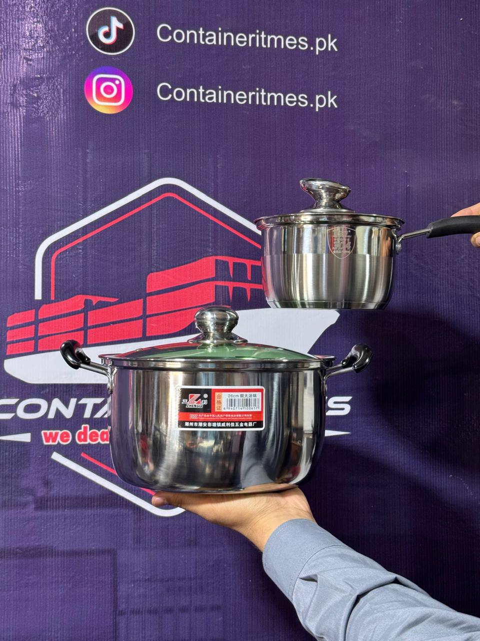 Deal 3 Pack of 2 (6 Litre SOUP POT + 18CM 304 Milk Pan )
