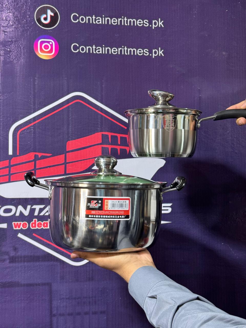 Deal 3 Pack of 2 (6 Litre SOUP POT + 18CM 304 Milk Pan )