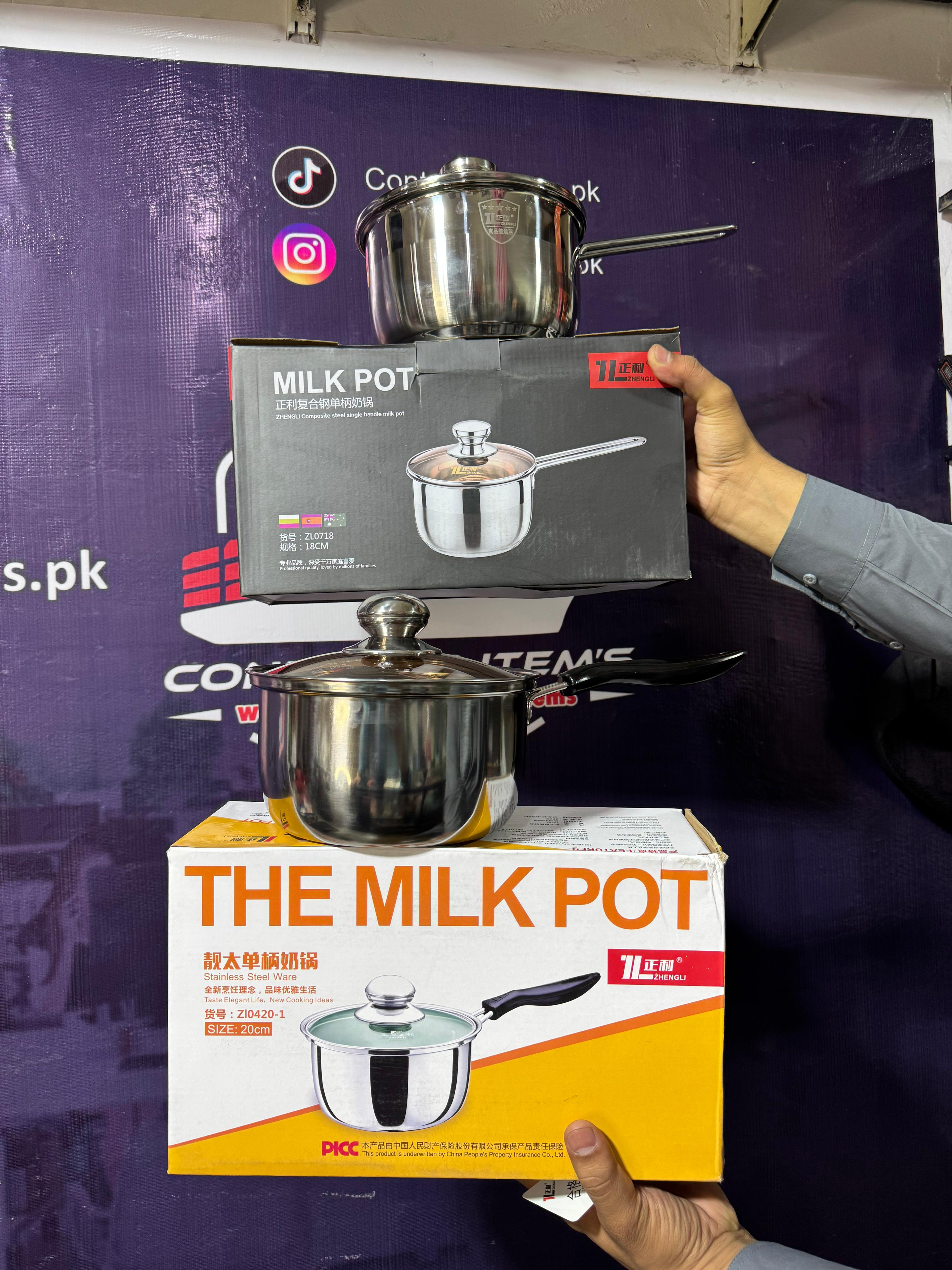 Deal 1 Pack of 2 (18cm Milk Pot + 20cm Milk Pot)