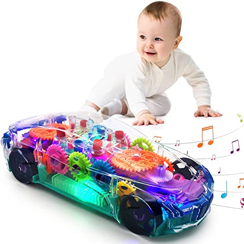 Transparent Gear Racing Car With Light And Musi