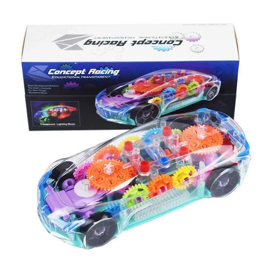Transparent Gear Racing Car With Light And Musi