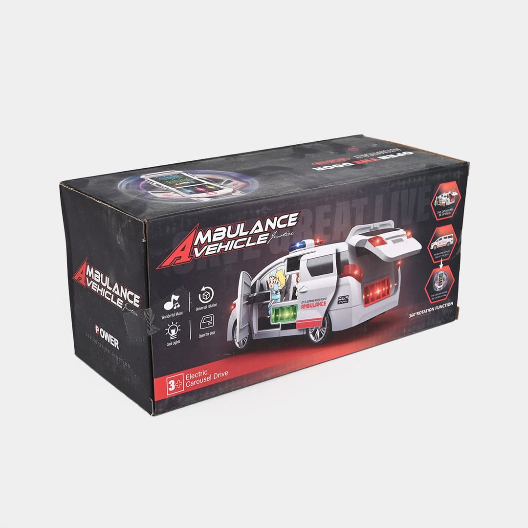 Rotating Ambulance Electric 360 Degree Toy Car with Sound & Light for Kids