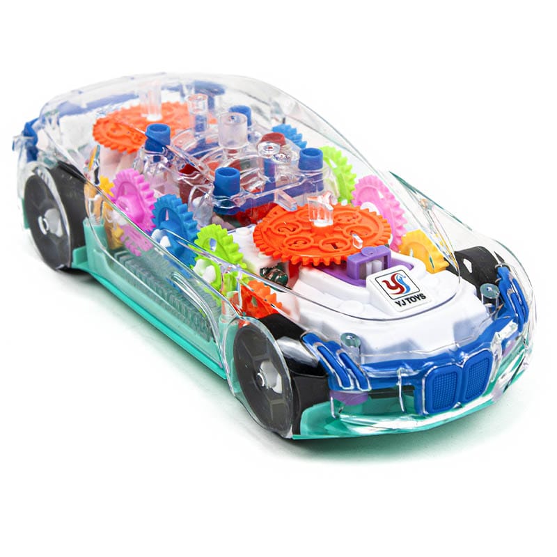 Transparent Gear Racing Car With Light And Musi