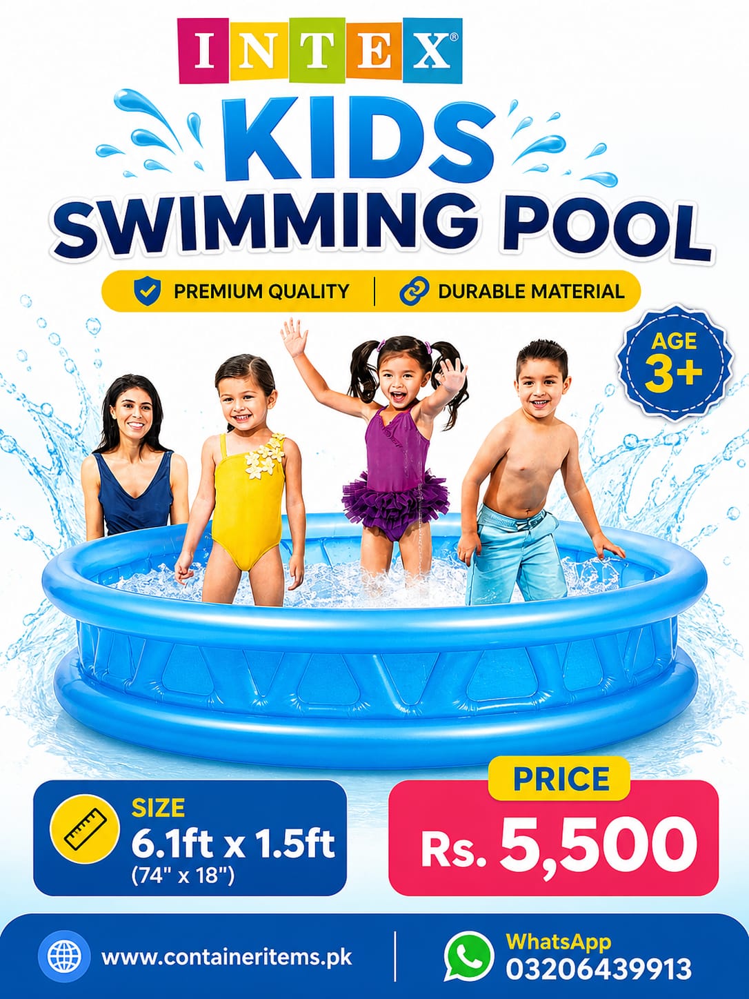 INTEX POOL 6.1FT/1.5FT