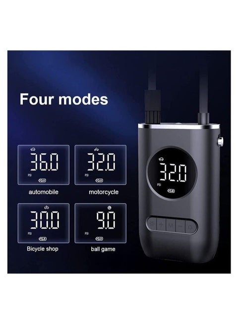 Tire Inflator Cordless Portable Mini Air Compressor with LED Light Suitable for Car Ball Motorcycle Bicycle