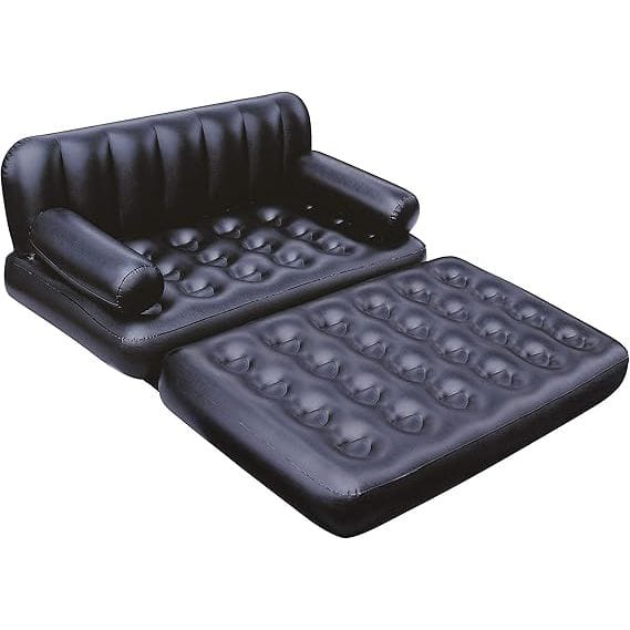 5 in 1 Bestway Inflatable Multi-Functional Sofa for Indoor and Outdoor Use, Black, Double