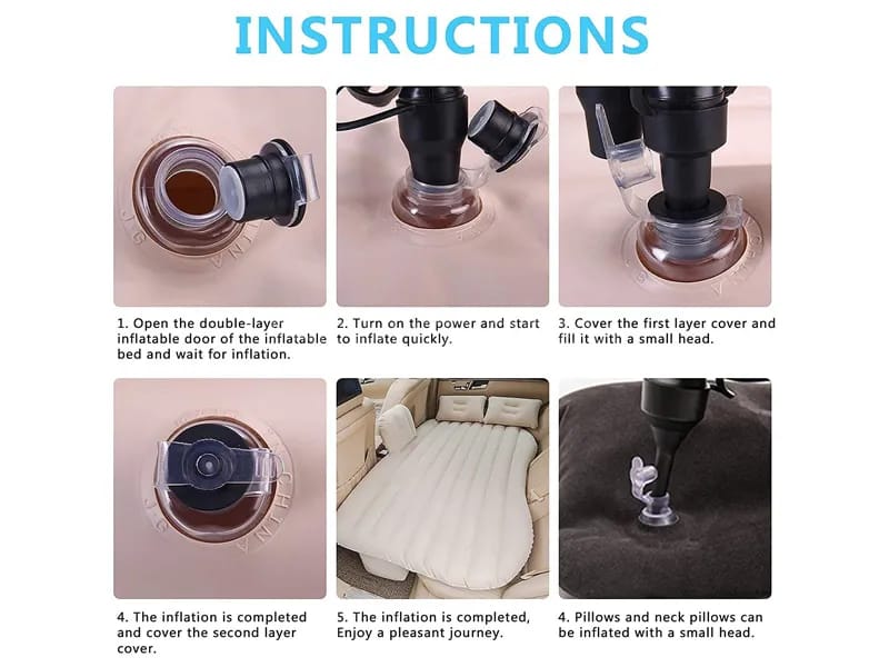 Universal Car Air Mattress Inflatable Bed In Car Outdoor Camping