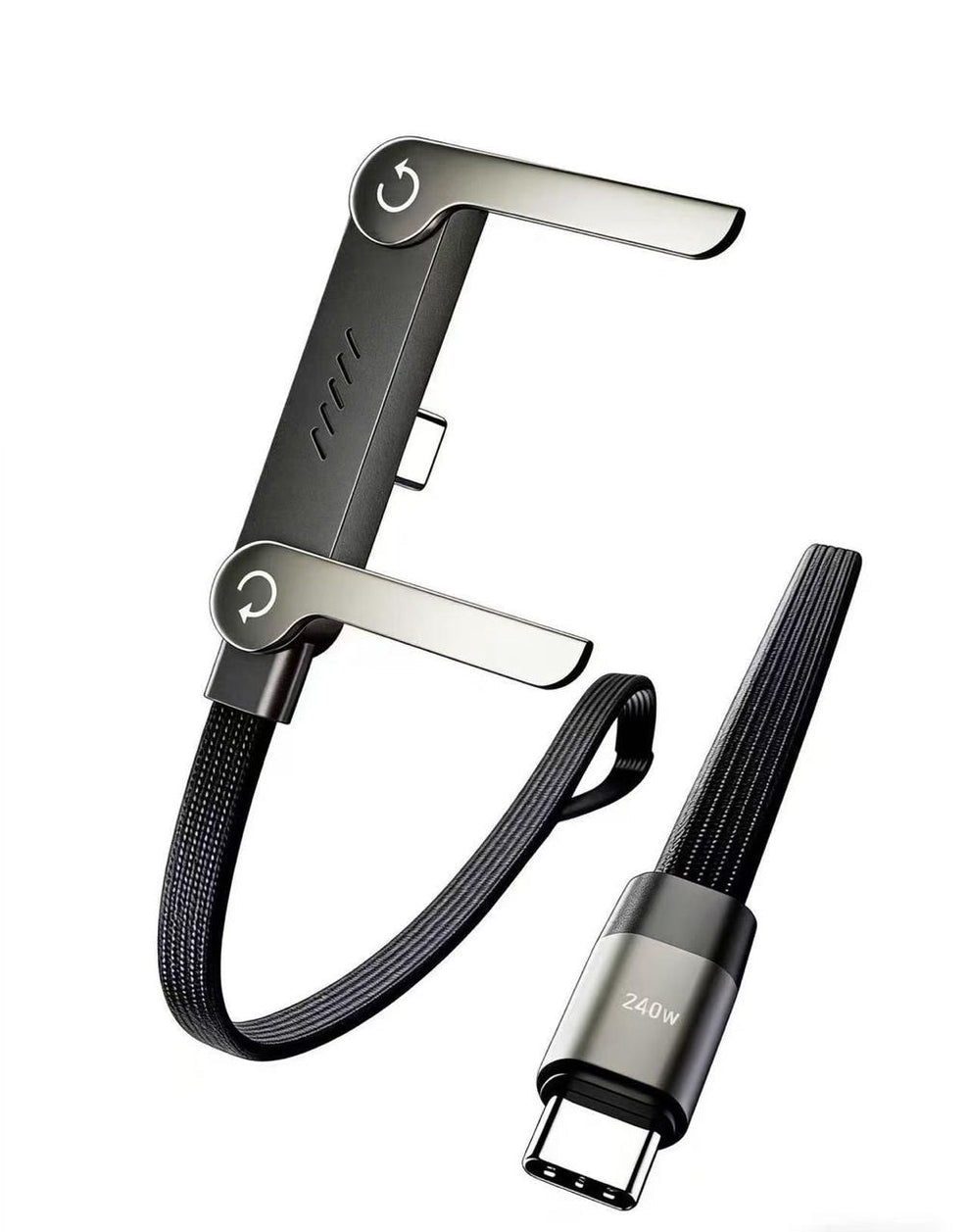 240W 2-in-1 C to C Charging Cable with Phone Stand 1.5m length