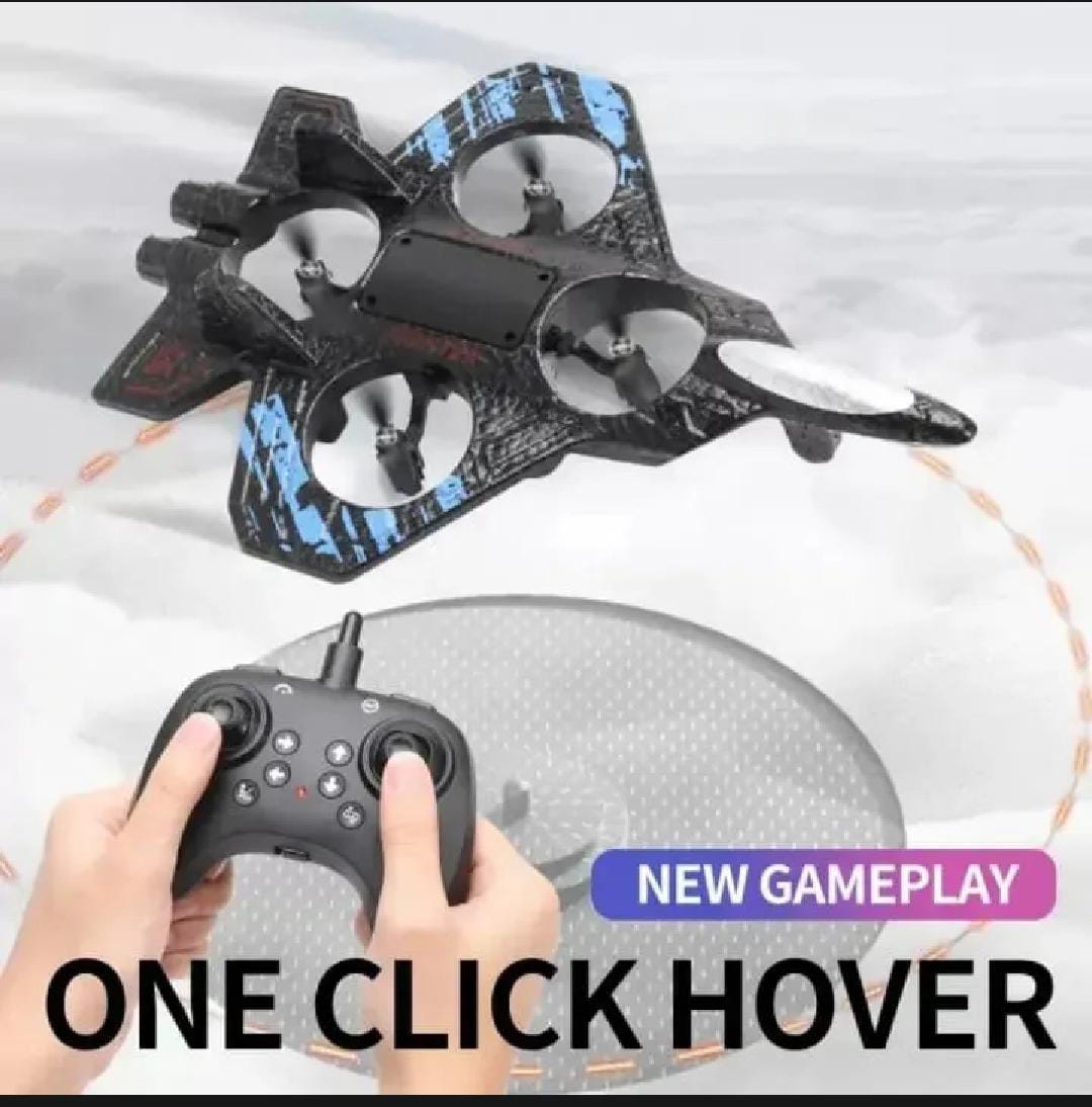Remote Control Airplane | RC Glider Fighter Jet with LED Light | 360° Flip Stunt Roll | Foam Aeroplane Toy | Rechargeable Flying Drone Gift for Boys & Girls