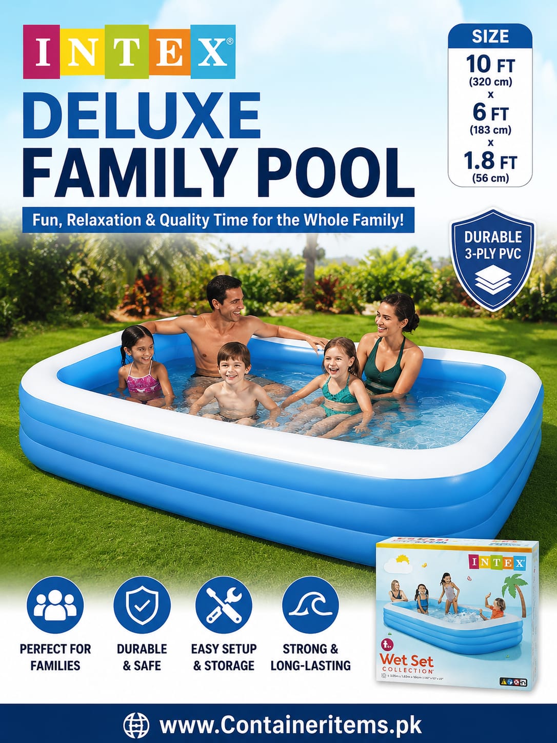 INTEX Swim Center Family Pool (10ft/6ft/1.83ft)