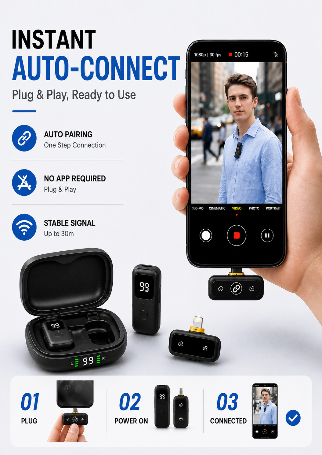 J23 4-in-1 Wireless Microphone Seamless Connection. Professional Audio