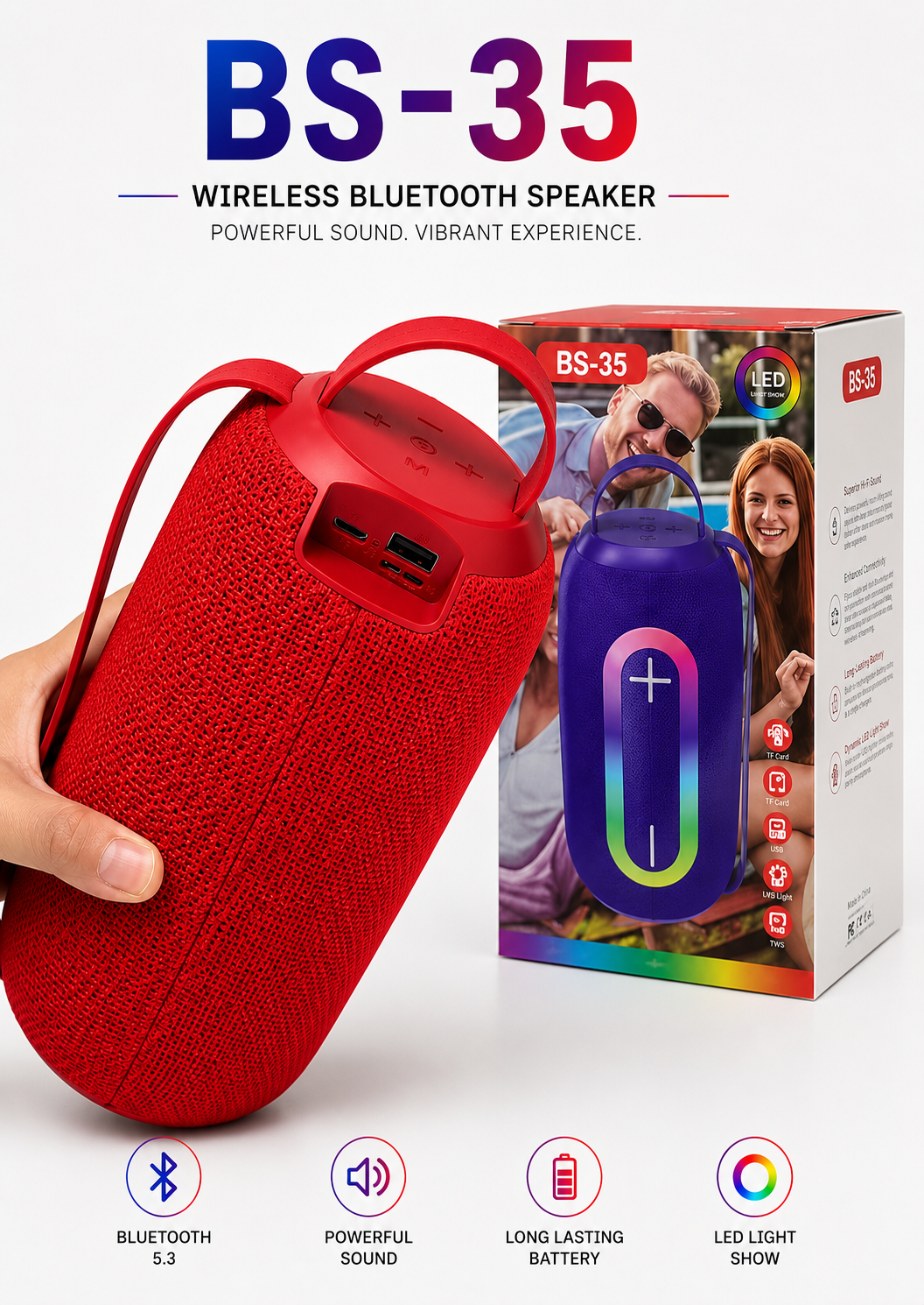BS-35 Wireless Bluetooth RGB Lighting Speaker