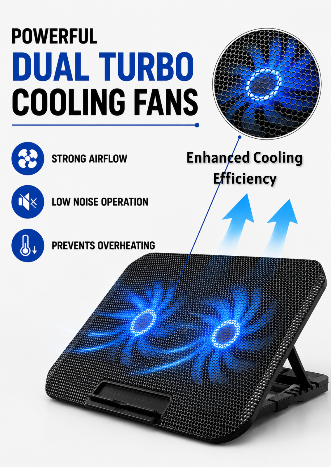 X2 Dual Turbo Laptop Cooling Pad | USB Powered Metal Mesh Cooler