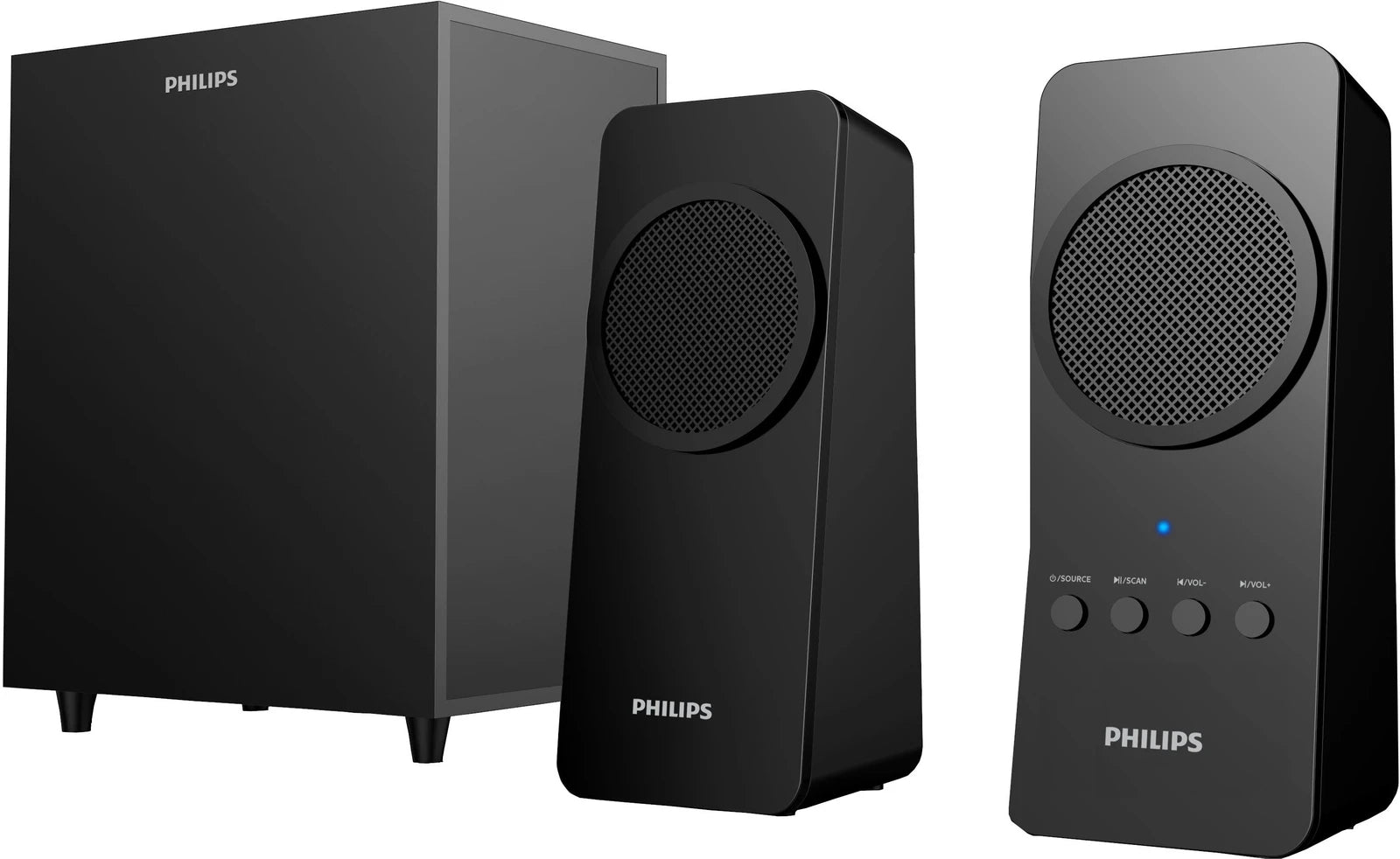 PHILIPS MMS2025/94 25W Bluetooth Laptop/Desktop Speaker (Black, 2.1 Channel)