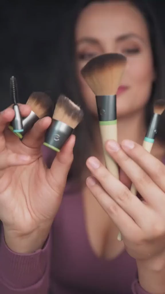 EcoTools 3137 Interchangeables Total Renewal Eye Kit – 7-Piece Customizable Brush Set for Precision Eye Makeup