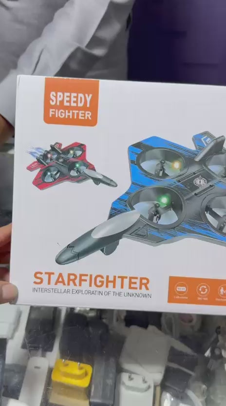 Remote Control Airplane | RC Glider Fighter Jet with LED Light | 360° Flip Stunt Roll | Foam Aeroplane Toy | Rechargeable Flying Drone Gift for Boys & Girls
