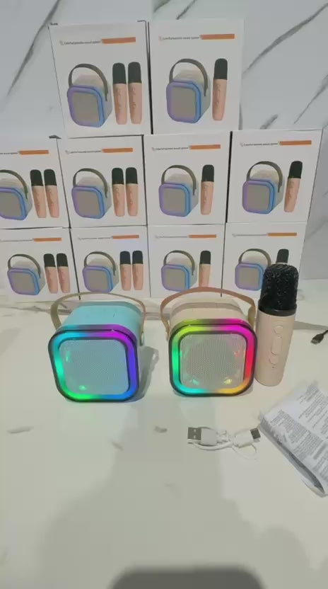 Portable Mini Karaoke Machine K12 / P6 | Bluetooth Speaker with Wireless Microphone | LED Lights | Rechargeable
