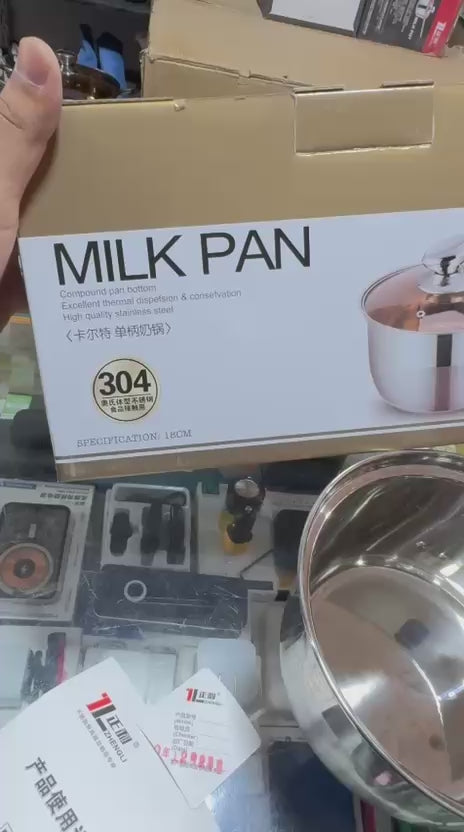 304 Durable Stainless Steel Pan 18CM Nonstick Cooking Pot for Kit Pots and Pans Cookware Milk Pot Saucepan for Induction Cooker Gas Stove