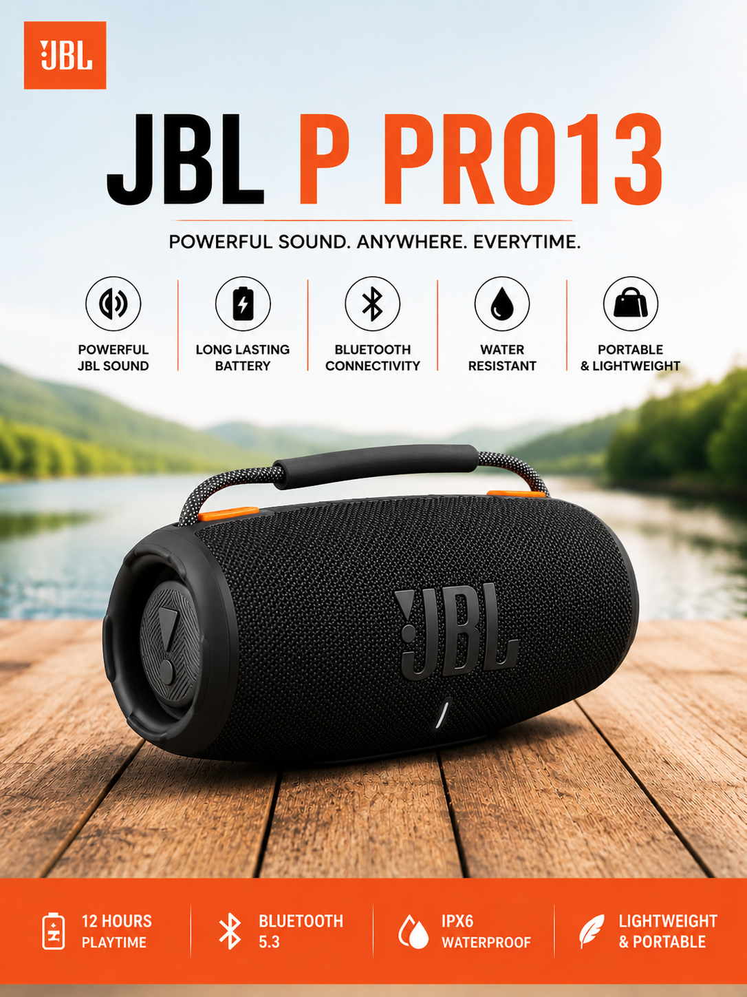 JBL P-Pro 13 Wireless Speaker High Bass - Powerful Sound