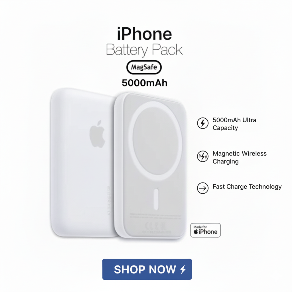 Apple MagSafe 5000mAh Power Bank | Fast Wireless Charging – Compact & Portable